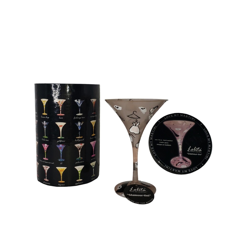 LOLITA Glamour-tini Hand Painted Martini Glass
